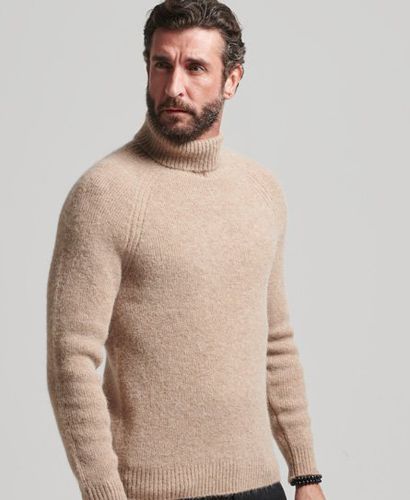 Men's Alpaca Chunky Roll Neck Jumper Grey / Ginger Root - Size: XL - Superdry - Modalova