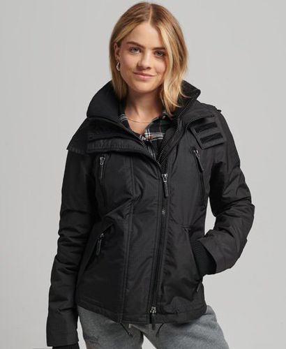 Women's Hooded Logo Windbreaker Jacket Black - Size: 10 - Superdry - Modalova