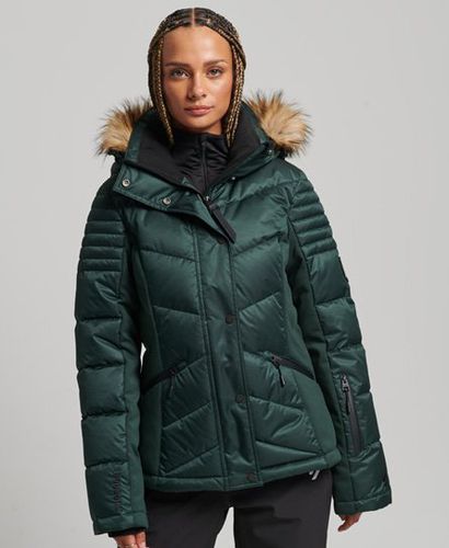 Women's Sport Snow Luxe Puffer Jacket Green / Eagle Green - Size: 10 - Superdry - Modalova