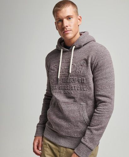 Men's Vintage Logo Embossed Hoodie Brown / Nathan Brown Snowy - Size: S - Superdry - Modalova