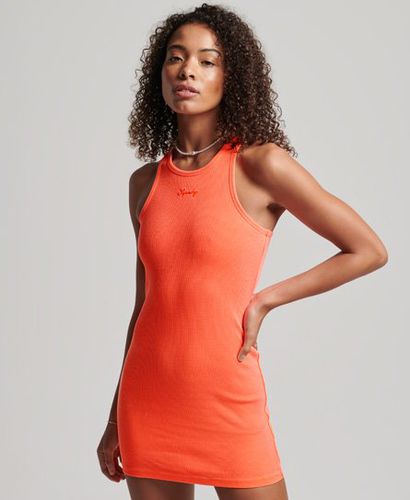 Women's Code Logo Essential Tank Dress / Pastelline Coral - Size: 14 - Superdry - Modalova