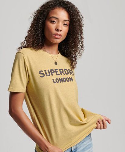 Women's Vintage Stack Graphic T-Shirt Yellow / Sunlight - Size: 14 - Superdry - Modalova