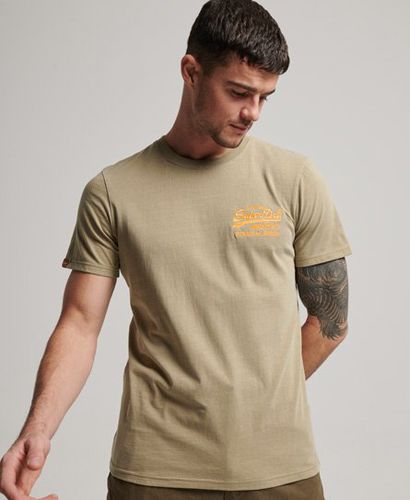 Men's Vintage Logo Neon T-Shirt / Canyon Sand Brown - Size: Xxl - Superdry - Modalova