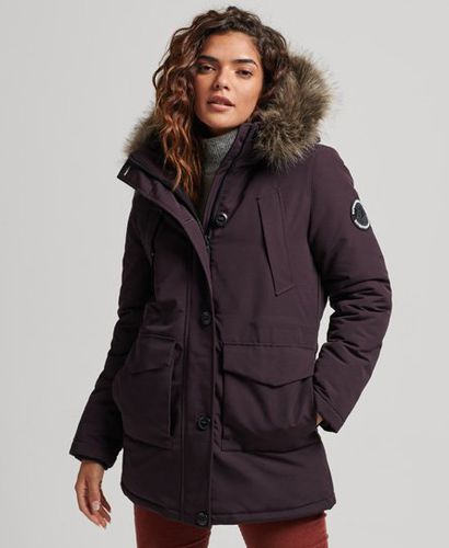 Women's Everest Parka Coat Purple / Plum - Size: 10 - Superdry - Modalova