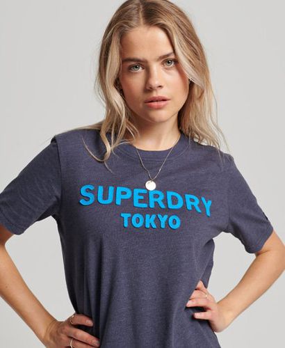 Women's Vintage Stack Graphic T-Shirt Navy / Eclipse Navy - Size: 12 - Superdry - Modalova