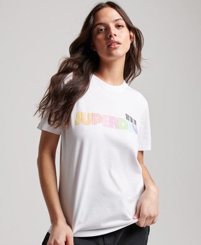 Women's Vintage Retro Rainbow T-Shirt / Optic - Size: 10 - Superdry - Modalova