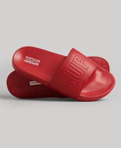 Men's Men's Embossed Code Core Pool Sliders, Red, Size: M - Superdry - Modalova