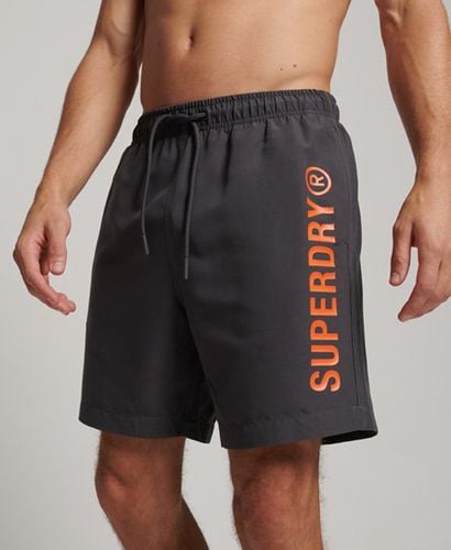 Men's Core Sport 17 Inch Recycled Swim Shorts Dark Grey / Charcoal - Size: XL - Superdry - Modalova