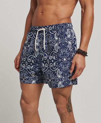 Men's Recycled Swim Shorts Navy / Mirrored Navy Paisley Print - Size: S - Superdry - Modalova