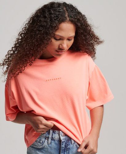 Women's Surplus Micro Oversized Boxy T-Shirt Cream / Pastelline Coral - Size: 12 - Superdry - Modalova