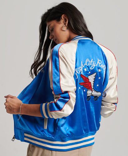 Women's Roller Derby Jacket Blue / Blue Star - Size: 10 - Superdry - Modalova