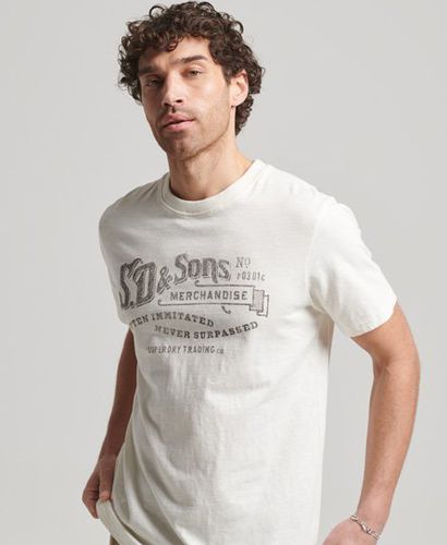Men's Vintage Script Workwear T-Shirt / Chalk - Size: M - Superdry - Modalova