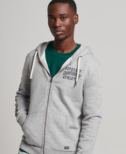 Men's Gym Athletic Zip Hoodie Grey / Athletic Grey Marl - Size: S - Superdry - Modalova