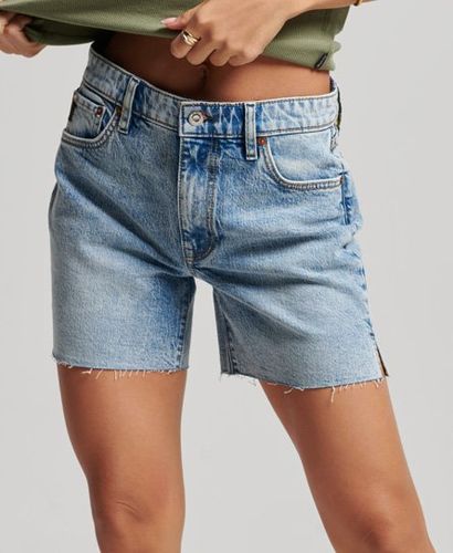 Women's Mid Rise Cut off Short Light Blue / Spring Vintage Custom - Size: 26 - Superdry - Modalova