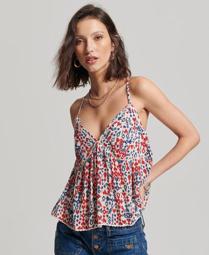 Women's Tiered Cami Top Red / Love Ikat Red - Size: 12 - Superdry - Modalova