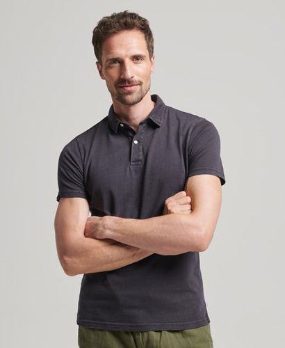 Men's Jersey Polo Shirt / Washed Black - Size: M - Superdry - Modalova