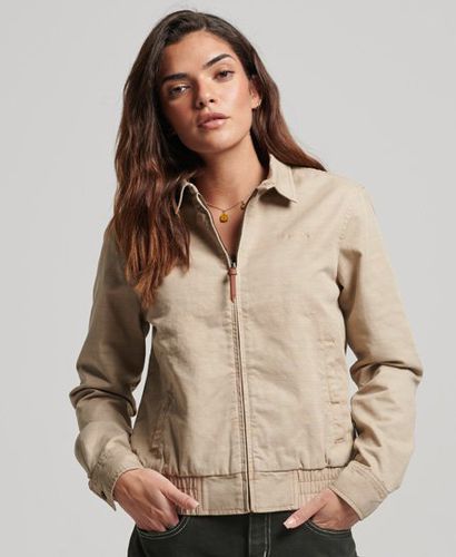 Women's Cropped Coach Jacket / Stone Wash Taupe Brown - Size: 14 - Superdry - Modalova