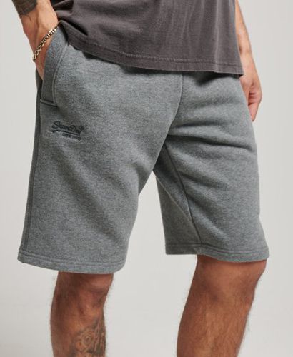 Men's Vintage Logo Embroidered Jersey Shorts Grey / Charcoal Grey Marl - Size: L - Superdry - Modalova