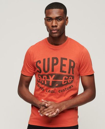 Men's Organic Cotton Vintage Copper Label T-Shirt / Denim Co Rust - Size: S - Superdry - Modalova