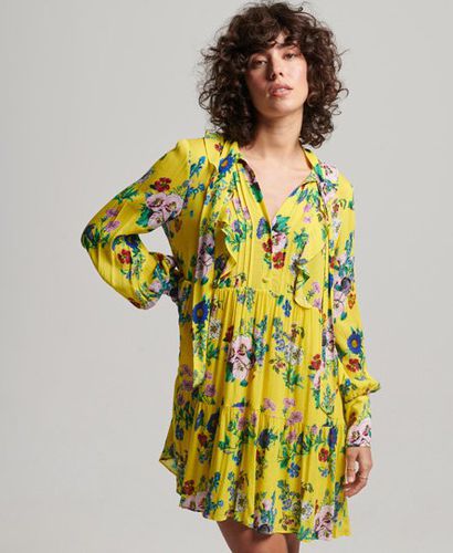 Women's Studios Off Duty Mini Dress Yellow / Bright Pop Floral Yellow - Size: 10 - Superdry - Modalova