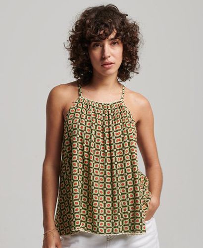 Women's Halter Beach Cami Top / Retro Tile Print - Size: 6 - Superdry - Modalova