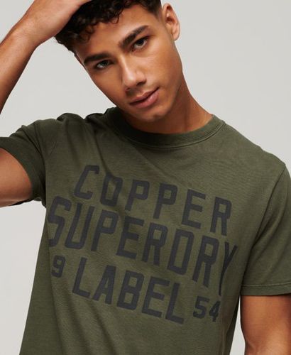Men's Organic Cotton Vintage Copper Label T-Shirt Green / Chive Green - Size: S - Superdry - Modalova