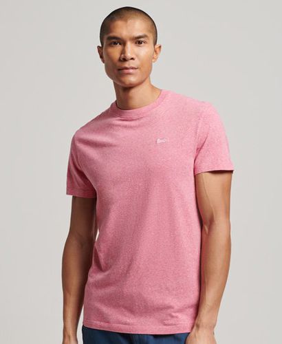Men's Organic Cotton Essential Small Logo T-Shirt Pink / Mid Pink Grit - Size: S - Superdry - Modalova