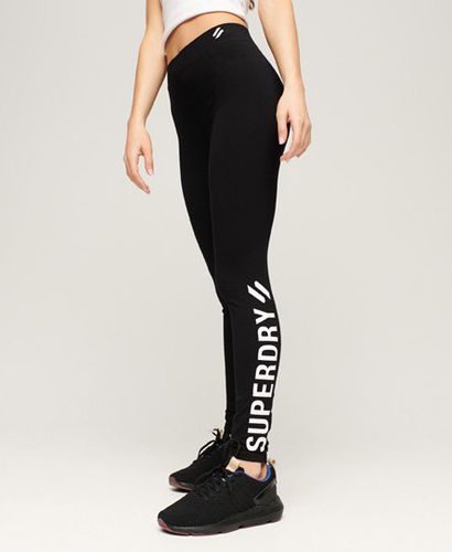 Women's Core Sport Leggings Black / Black/white - Size: 16 - Superdry - Modalova