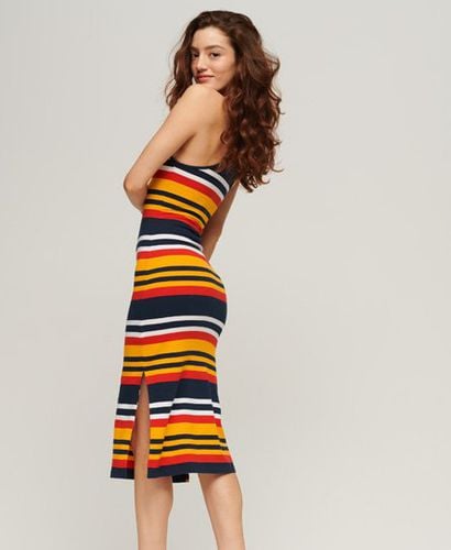 Women's Jersey Stripe Cami Midi Dress Yellow / Warm Yellow Stripe - Size: 8 - Superdry - Modalova