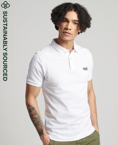 Men's Organic Cotton Essential Classic Fit Pique Polo White / Optic - Size: Xxxl - Superdry - Modalova