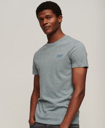 Men's Organic Cotton Essential Logo T-Shirt Light Blue / Coastal Blue Grit - Size: L - Superdry - Modalova