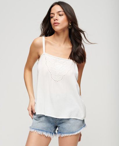 Women's Embroidered Cami Top White / Off White - Size: 8 - Superdry - Modalova