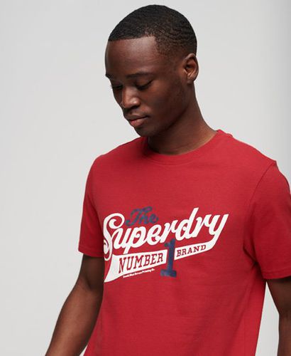 Men's Classic Graphic Print Vintage Scripted College T-Shirt, Red, Size: S - Superdry - Modalova