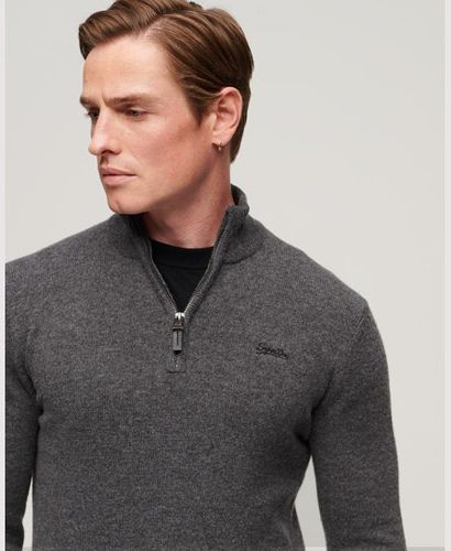 Men's Essential Strickpullover mit Kurzem Reißverschluss und Stickerei - Größe: Xxl - Superdry - Modalova