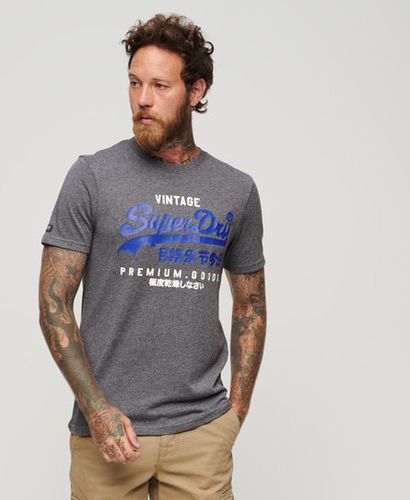 Men's Classic Vintage Logo Heritage T-Shirt / Midnight Blue Grit - Size: L - Superdry - Modalova