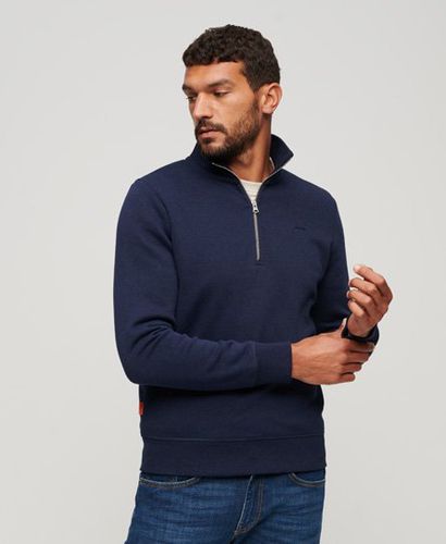 Men's Essential Half Zip Sweatshirt Navy / Rich Navy Marl - Size: L - Superdry - Modalova