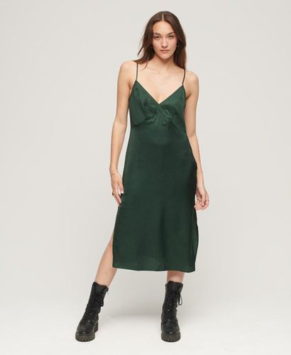 Women's Satin Cami Midi Dress Green / Deep Forest Green - Size: 10 - Superdry - Modalova