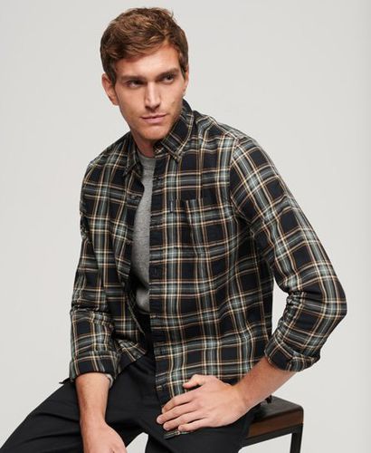 Men's Organic Cotton Vintage Check Shirt Black / Pasadena Check Black - Size: L - Superdry - Modalova