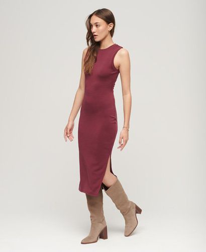 Women's Womens Purple Back Detail Jersey Midi Dress, Size: 16 - Superdry - Modalova