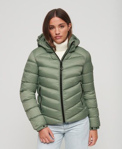 Women's Hooded Fuji Padded Jacket Green / Light Jade Green - Size: 10 - Superdry - Modalova