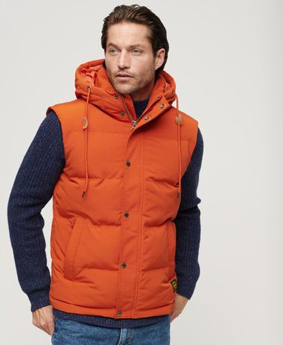 Men's Everest Hooded Puffer Gilet Orange / Pureed Pumpkin Orange - Size: XL - Superdry - Modalova