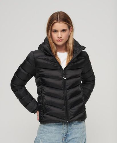 Women's Hooded Fuji Padded Jacket Black - Size: 8 - Superdry - Modalova