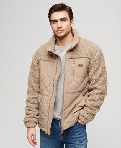 Men's Sherpa Workwear Hybrid Jacket Cream / Mushroom - Size: S - Superdry - Modalova