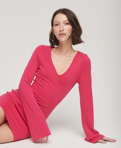 Women's Flare Sleeve Bodycon Mini Dress Pink / Highland Berry - Size: 10 - Superdry - Modalova