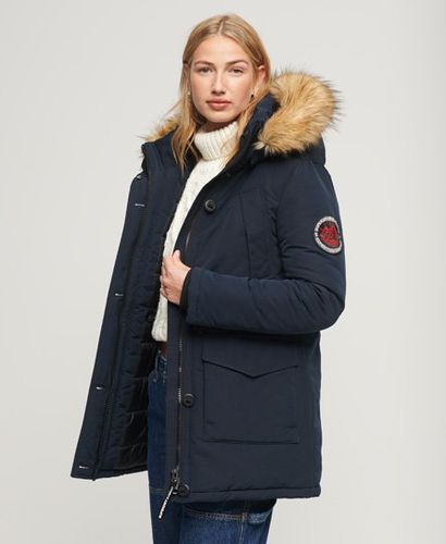 Women's Everest Faux Fur Hooded Parka Coat / Nordic Chrome - Size: 14 - Superdry - Modalova