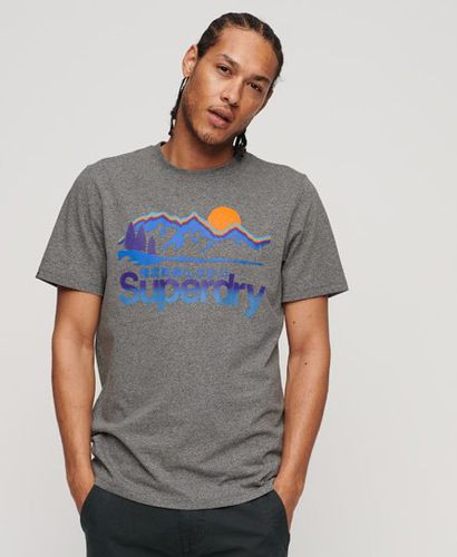 Men's Core Logo Great Outdoors T-Shirt Dark Grey / Asphalt Grey Grit - Size: L - Superdry - Modalova