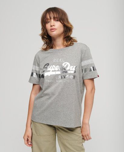 Women's Vintage Logo Athletic T-Shirt Grey / Vintage Grey Fleck Marl - Size: 10 - Superdry - Modalova