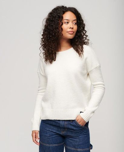 Women's Essential Crew Neck Jumper Cream / Ecru - Size: 8 - Superdry - Modalova