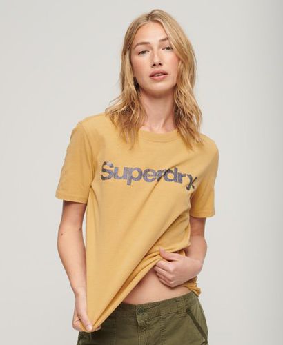 Women's Core Logo T-Shirt in Metallic-Optik - Größe: 36 - Superdry - Modalova