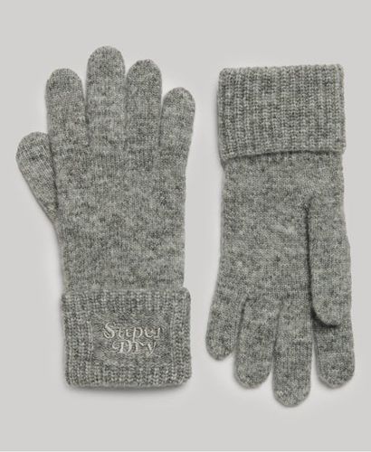 Women's Knitted Ribbed Gloves, Grey - Size: One Size - Superdry - Modalova